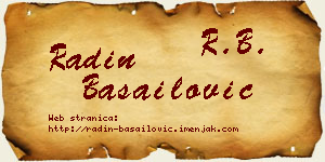 Radin Basailović vizit kartica